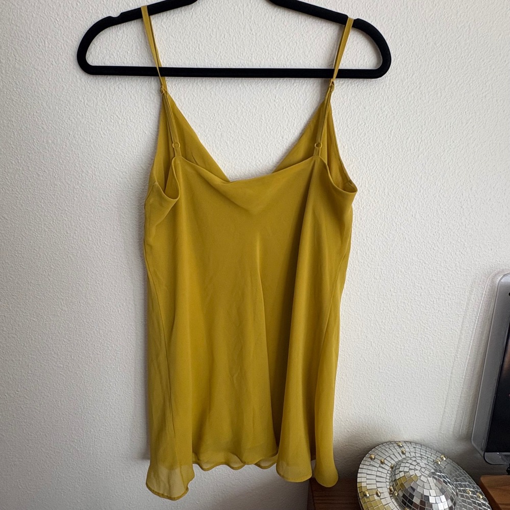 Cabi Mustard Yellow Double Layer Chiffon Camisole Tie Front Tank Top M - Picture 8 of 8